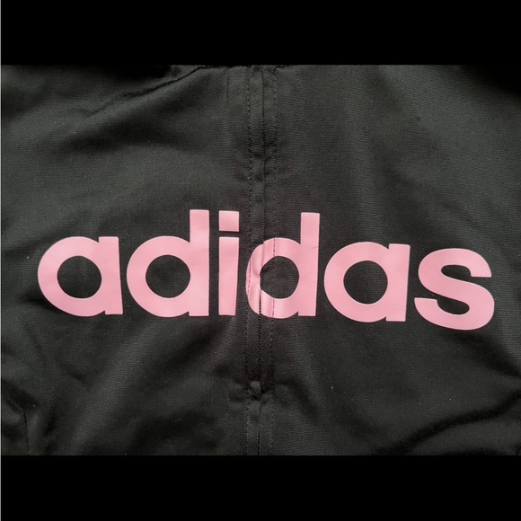 Adidas Girls Size 5 Black & Pink Full Zip Track Jacket - Picture 3 of 5